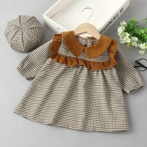 Bebé Vestido con estampado de cuadros en contraste